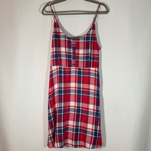 Kismet Red, Blue & White Plaid Mini Dress NWT